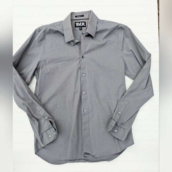 Express Other - Express 1MX Gray Modern Fit Button Down Shirt